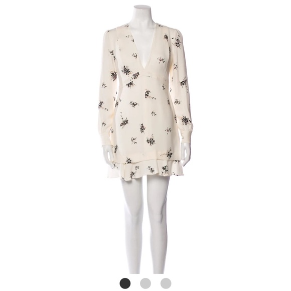 ALC Sana Flounce Hem Dress 100% Silk Floral - Picture 2 of 12